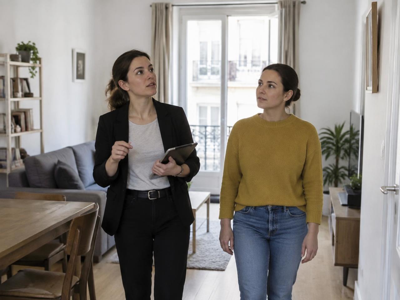 Intervenante MCS accompagnant une locataire dans un appartement